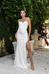 Load image into Gallery viewer, Wholesale Wedding Dress Strapless High Slit A-Line Gown By LA2144 - - Dress LA Merchandise
