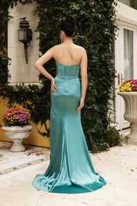 Wholesale Formal Dress Sweetheart High Slit A-Line Gala Gown By LA2144