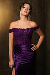 Load image into Gallery viewer, Wholesale Red Carpet Dress Sequin Off Shoulder Formal Gown By LA2146B