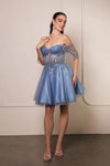 Load image into Gallery viewer, Wholesale Cocktail Dress Off Shoulder Sleeveless A-Line By LA2147