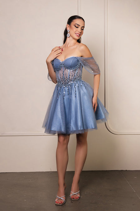 Wholesale Cocktail Dress Off Shoulder Sleeveless A-Line By LA2147