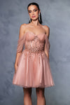 Load image into Gallery viewer, Wholesale Cocktail Dress Off Shoulder Sleeveless A-Line By LA2147
