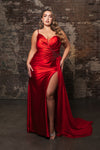Load image into Gallery viewer, Wholesale Evening Dress Asymmetric Neck Sheath Prom Gown By LA2150 - RED - Dress LA Merchandise