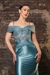 Load image into Gallery viewer, Wholesale Mother Of The Groom Dress Off The Shoulder Sequin Gown By LA2151 - - Dress LA Merchandise