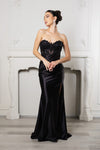 Load image into Gallery viewer, Wholesale Prom Dress Sweetheart High Side Slit Gala Gown By LA2152 - BLACK - Dress LA Merchandise