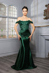 Load image into Gallery viewer, Wholesale Formal Dress Mermaid Strapless Prom Gown By LA2153B - HUNTERGREEN - Dress LA Merchandise