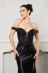 Load image into Gallery viewer, Wholesale Long Formal Dress Off The Shoulder Sequin Plus Size Gown By LA2157B - - Dress LA Merchandise