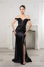 Load image into Gallery viewer, Wholesale Long Formal Dress Off The Shoulder Sequin High Slit Gown By LA2157