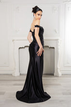 Load image into Gallery viewer, Wholesale Long Formal Dress Off The Shoulder Sequin High Slit Gown By LA2157