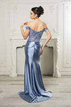 Load image into Gallery viewer, Wholesale Long Formal Dress Off The Shoulder Sequin High Slit Gown By LA2157
