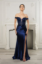 Load image into Gallery viewer, Wholesale Long Formal Dress Off The Shoulder Sequin High Slit Gown By LA2157