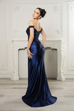 Load image into Gallery viewer, Wholesale Long Formal Dress Off The Shoulder Sequin High Slit Gown By LA2157