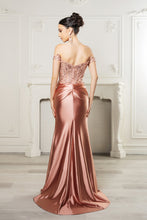 Load image into Gallery viewer, Wholesale Long Formal Dress Off The Shoulder Sequin High Slit Gown By LA2157