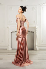 Load image into Gallery viewer, Wholesale Long Formal Dress Off The Shoulder Sequin High Slit Gown By LA2157