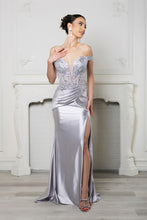 Load image into Gallery viewer, Wholesale Long Formal Dress Off The Shoulder Sequin High Slit Gown By LA2157