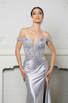 Load image into Gallery viewer, Wholesale Long Formal Dress Off The Shoulder Sequin Plus Size Gown By LA2157B - - Dress LA Merchandise