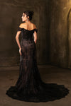 Load image into Gallery viewer, LA Merchandise LA2158 Off-Shoulder Embroidered High Slit Evening Gown with Train - - Prom Dress LA Merchandise