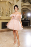 Load image into Gallery viewer, Wholesale Cocktail Sweetheart Off The Shoulder A-Line Hoco Dress By LA2159