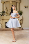Load image into Gallery viewer, Wholesale Cocktail Sweetheart Off The Shoulder A-Line Hoco Dress By LA2159