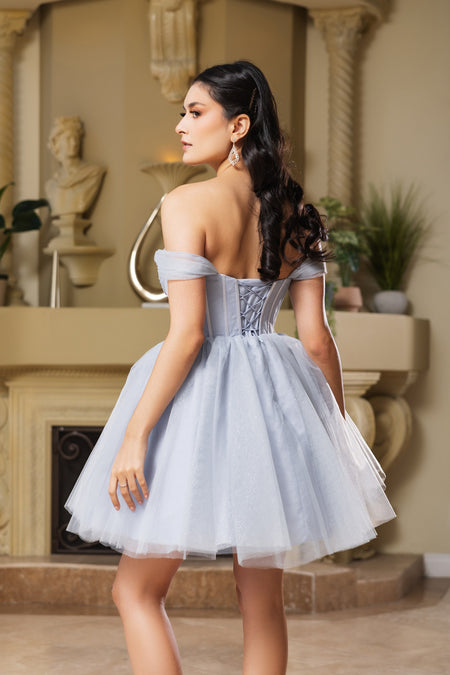 Wholesale Cocktail Sweetheart Off The Shoulder A-Line Hoco Dress By LA2159