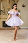 Load image into Gallery viewer, Wholesale Cocktail Sweetheart Off The Shoulder A-Line Hoco Dress By LA2159