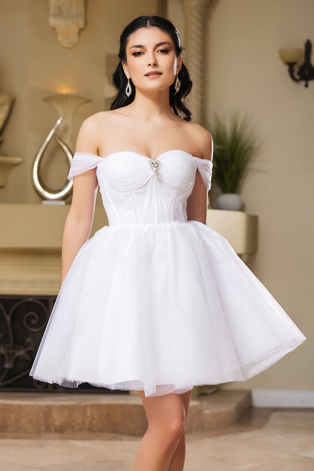 Wholesale Cocktail Sweetheart Off The Shoulder A-Line Hoco Dress By LA2159