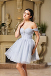 Load image into Gallery viewer, Wholesale Cocktail Sweetheart Off The Shoulder A-Line Hoco Dress By LA2159