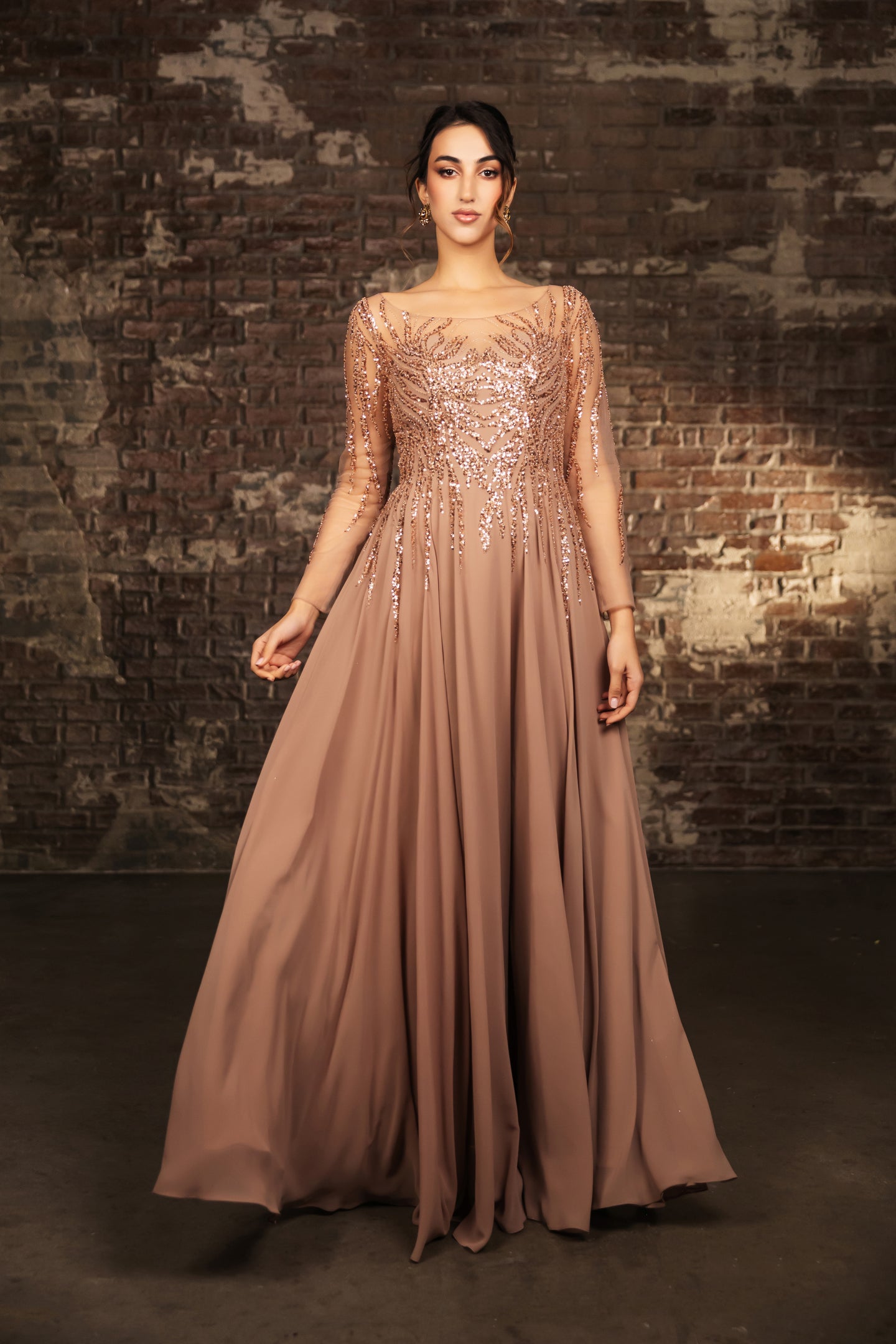Wholesale Mother Of The Groom Dress Long Sleeve A-Line Gown By LA2161