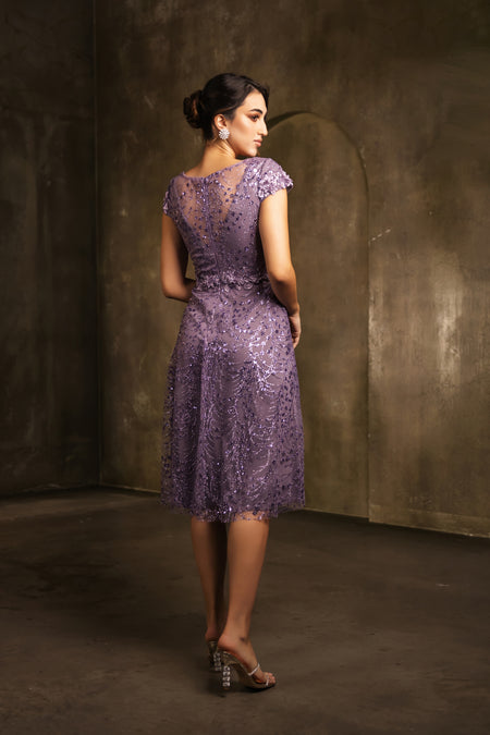 Wholesale Mother Of The Bride V-Neck Sequin A-Line Dress By LA2162