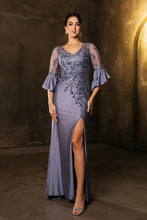 Load image into Gallery viewer, Wholesale Mother Of Groom Dress Sheath V-Neck Evening Gown By LA2163