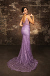 Load image into Gallery viewer, Wholesale Prom Dress Deep V-Neck High Slit Fitted Gala Gown By LA2166