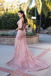 Load image into Gallery viewer, Wholesale Prom Dress Deep V-Neck High Slit Fitted Gala Gown By LA2166