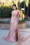Load image into Gallery viewer, Wholesale Prom Dress Deep V-Neck High Slit Fitted Gala Gown By LA2166
