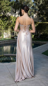 Load image into Gallery viewer, Wholesale Satin Beaded Corset Gown with High Slit &amp; Lace-Up Back Evening &amp; Formal Dress By LA2168