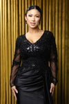 Load image into Gallery viewer, Wholesale Beaded Long Sleeve Mother of the Bride Gown with Illusion Bodice by LA2172 - - Mother of the Bride Dress LA Merchandise