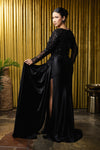 Load image into Gallery viewer, Wholesale Beaded Long Sleeve Mother of the Bride Gown with Illusion Bodice by LA2172 - - Mother of the Bride Dress LA Merchandise