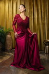 Load image into Gallery viewer, Wholesale Beaded Long Sleeve Mother of the Bride Gown with Illusion Bodice by LA2172 - - Mother of the Bride Dress LA Merchandise