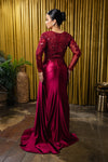 Load image into Gallery viewer, Wholesale Beaded Long Sleeve Mother of the Bride Gown with Illusion Bodice by LA2172 - - Mother of the Bride Dress LA Merchandise