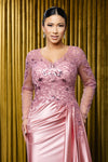 Load image into Gallery viewer, Wholesale Beaded Long Sleeve Mother of the Bride Gown with Illusion Bodice by LA2172 - - Mother of the Bride Dress LA Merchandise