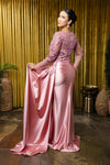 Load image into Gallery viewer, Wholesale Beaded Long Sleeve Mother of the Bride Gown with Illusion Bodice by LA2172 - - Mother of the Bride Dress LA Merchandise