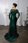 Load image into Gallery viewer, Wholesale Beaded Long Sleeve Mother of the Bride Gown with Illusion Bodice by LA2172 - - Mother of the Bride Dress LA Merchandise