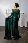 Load image into Gallery viewer, Wholesale Beaded Long Sleeve Mother of the Bride Gown with Illusion Bodice by LA2172 - - Mother of the Bride Dress LA Merchandise