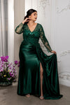 Load image into Gallery viewer, Wholesale Beaded Long Sleeve Mother of the Bride Gown with Illusion Bodice by LA2172 - - Mother of the Bride Dress LA Merchandise