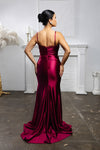 Load image into Gallery viewer, Wholesale Satin Evening Gown with Beaded Lace Overlay &amp; Slit Plus-Size Mother Of The Bride Dress By LA2173B