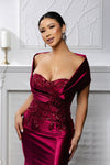 Load image into Gallery viewer, Wholesale Plus Size Satin Bridemaids Dress with Lace Appliqué &amp; Sweep Train Gown by LA2174B - - Bridemaids Dress LA Merchandise