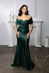 Load image into Gallery viewer, Wholesale Plus Size Satin Bridemaids Dress with Lace Appliqué &amp; Sweep Train Gown by LA2174B - - Bridemaids Dress LA Merchandise