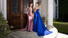 Load image into Gallery viewer, Wholesale Satin Off-Shoulder Evening Gown with Floral Appliqué &amp; Draped Train Formal Dress By LA2175