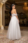 Load image into Gallery viewer, Wholesale Off-Shoulder Wedding Dress with Corset Bodice &amp; A-Line Tulle Skirt Bridal Gown by LA2176 - - Wedding Dresses LA Merchandise