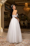 Load image into Gallery viewer, Wholesale Off-Shoulder Wedding Dress with Corset Bodice &amp; A-Line Tulle Skirt Bridal Gown by LA2176 - - Wedding Dresses LA Merchandise
