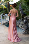 Load image into Gallery viewer, Wholesale Off-Shoulder Sequin Lace Satin Evening Gown with Corset Back &amp; Drape Skirt by LA2177 - - Prom Dress LA Merchandise